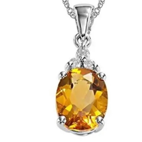 Jewelry - 925 Sterling silver Citrine pendant with chain